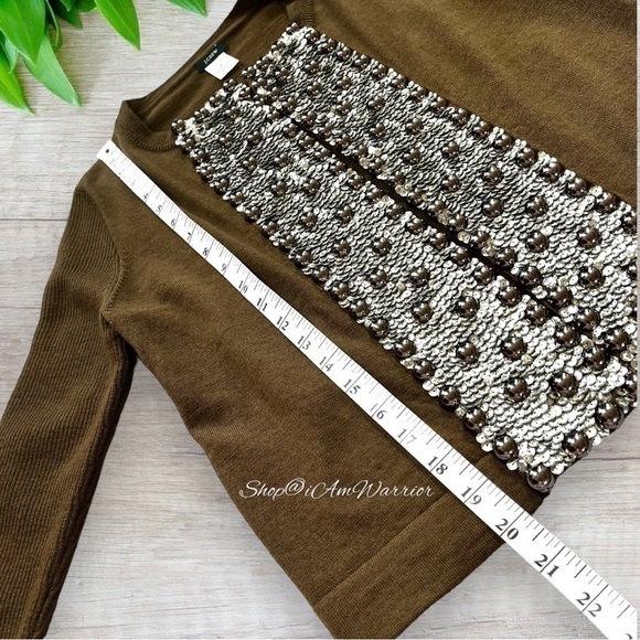 J.Crew Collection *rare* sequin bauble merino wool cardigan sweater - Picture 7 of 9